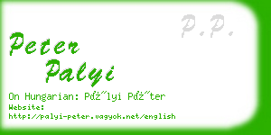 peter palyi business card